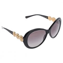 Versace Black Acetate 4256-B Medusa Embellished Gradient Oversized Sunglasses For Women