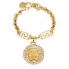 Versace Gold Tone Crystal Icon Medusa Bracelet For Women