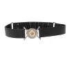 Versace Black Leather Round Logo Buckle Waist Belt 80CM For Women