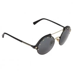 Versace Black/ Grey 4337 Round Sunglasses For Women