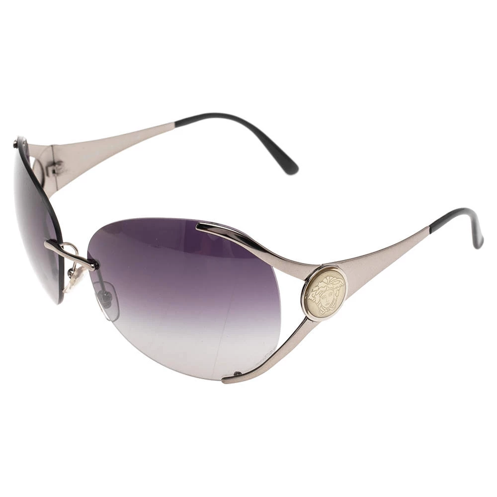 Versace Gunmetal/Blue Gradient 2107 Oversized Sunglasses For Women - Image 3