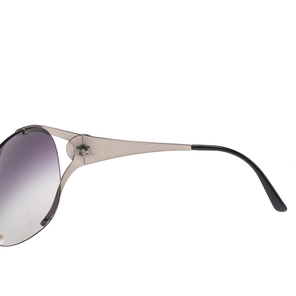 Versace Gunmetal/Blue Gradient 2107 Oversized Sunglasses For Women - Image 6