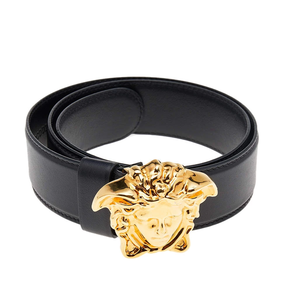 Versace Black Leather Medusa Buckle Belt 85CM For Women - Image 2