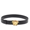 Versace Black Leather Medusa Buckle Belt 85CM For Women