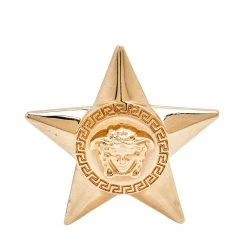 Versace Medusa Star Gold Tone Metal Brooch For Women