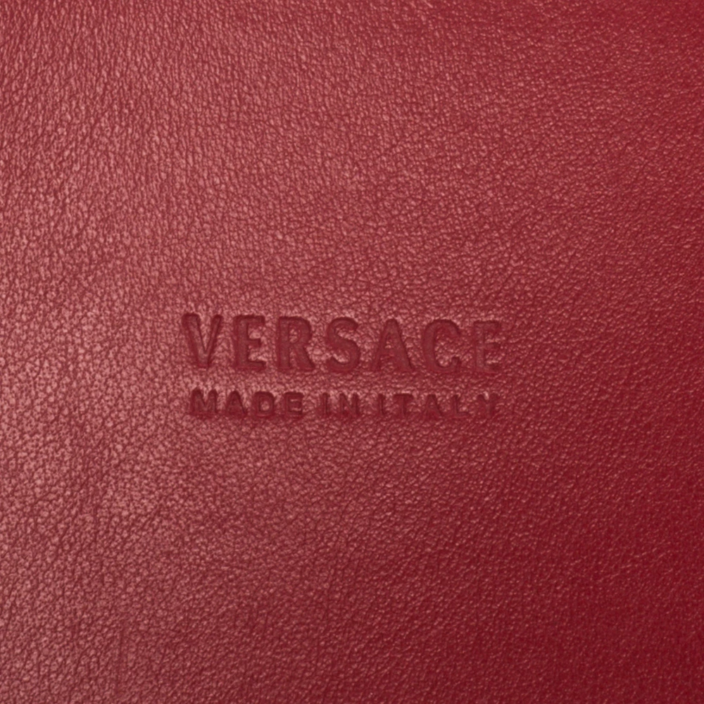 Versace Red Suede Wide Waist Buckle Belt 70CM For Women - Image 6