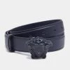 Versace Blue Leather Medusa Buckle Belt 80 CM For Women
