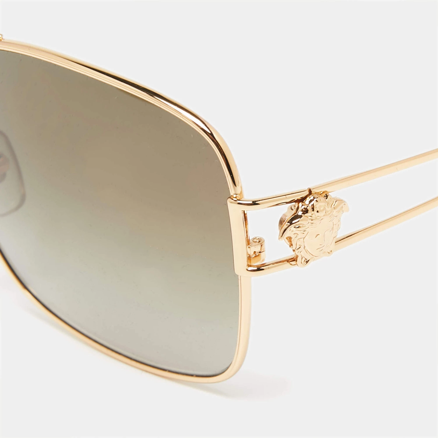 Versace Gold/Green Mod.2138 Aviator Gradient Sunglasses For Women - Image 2