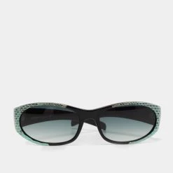 Versace Blue MOD.435/P Vintage Rectangle Sunglasses For Women