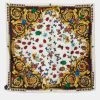 Versace White Butterfly And Ladybird Print Silk Scarf For Women