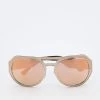Versace Pale Gold Tone/Grey VE 2175 Aviator Sunglasses For Women