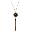 Versace Medusa Tassel Black Enamel Gold-Tone Necklace For Women