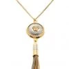 Versace Medusa Tassel Two Tone Pendant Necklace For Women