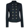 Versace Peacock Blue Mandarin Collar Double Breasted Blazer M For Women