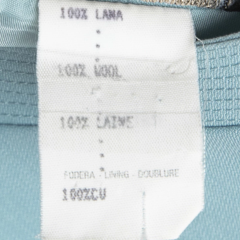 Gianni Versace Powder Blue Wool Cap Sleeve Top M For Women - Image 6