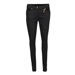 Versace Black Denim Knit Paneled Skinny Jeans M For Women