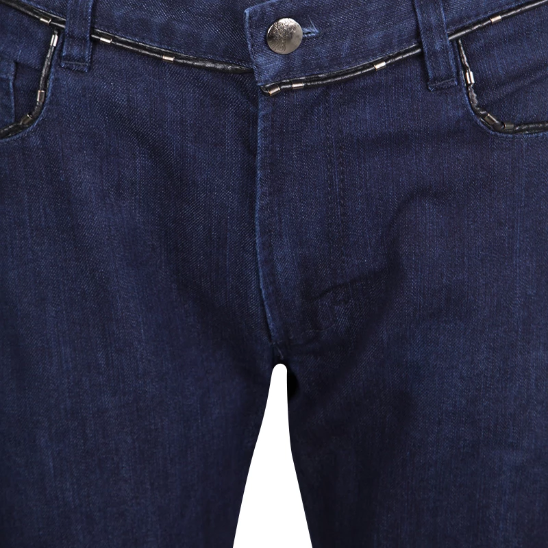 Versace Collection Indigo Dark Wash Denim Straight Fit Jeans M For Women - Image 4