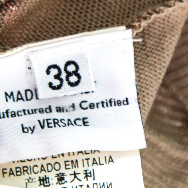 Versace Pastel Colorblock Silk Knit Perforated Panel Detail Sleeveless Top S For Women - Image 6