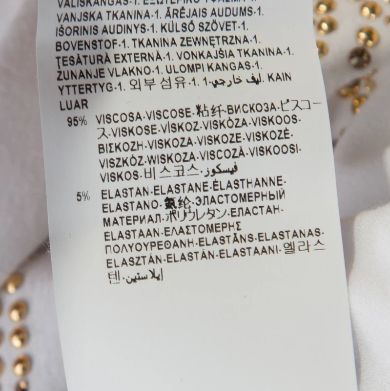 Versace White Crystal Embellished Medusa Icon Short Sleeve T-Shirt S For Women - Image 7