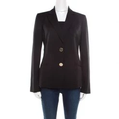 Versace Black Wool Tailored Blazer M For Women