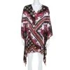 Versace Collection Multicolor Sun And Crystals Motif Printed Silk Kaftan Tunic S For Women