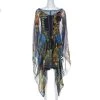 Versace Multicolor Palm Springs Print Sheer Silk Kaftan Top L For Women