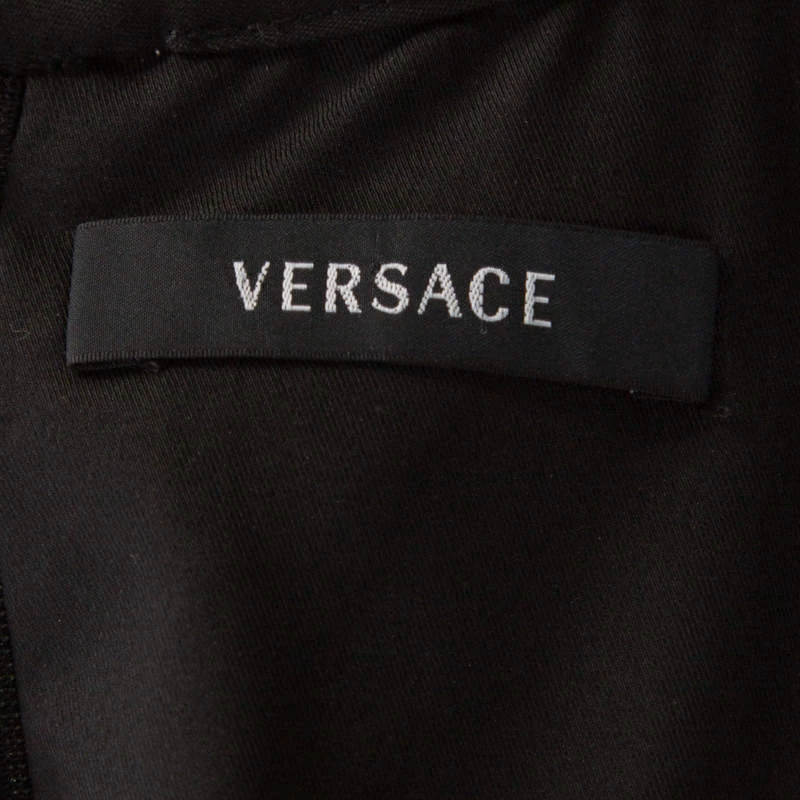 Versace Black Cotton Twill Corset Detail Pencil Dress M For Women - Image 5