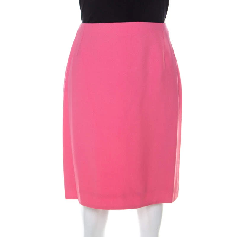 Gianni Versace Pink Silk Vintage Long Jacket & Skirt Suit M For Women - Image 4