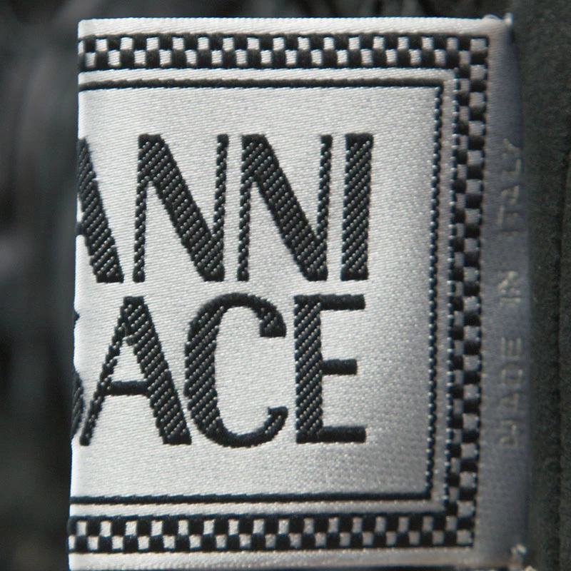 Gianni Versace Vintage Black Leather Fringe Overcoat S For Women - Image 6