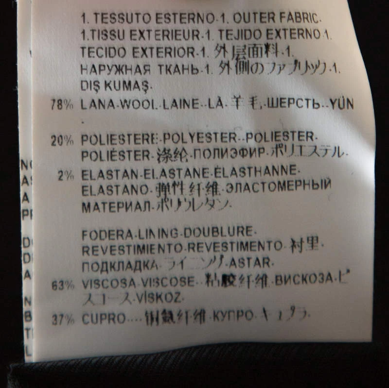 Versace Monochrome Jacquard Wool Double Breasted Coat M For Women - Image 6