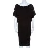 Versace Black Wool Sleeve Button Detail Sweater Dress M For Women