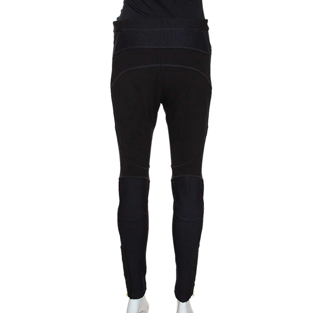 Versace Black Stretch Crepe Mesh Detail Pants M For Women - Image 3