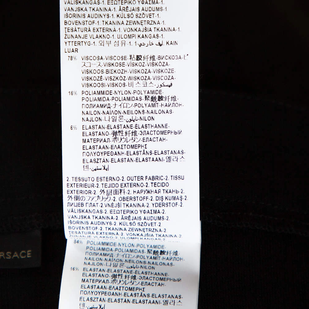 Versace Black Stretch Crepe Mesh Detail Pants M For Women - Image 7