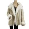 Versace Versus Beige Leather And Suede Fur Coat L For Women