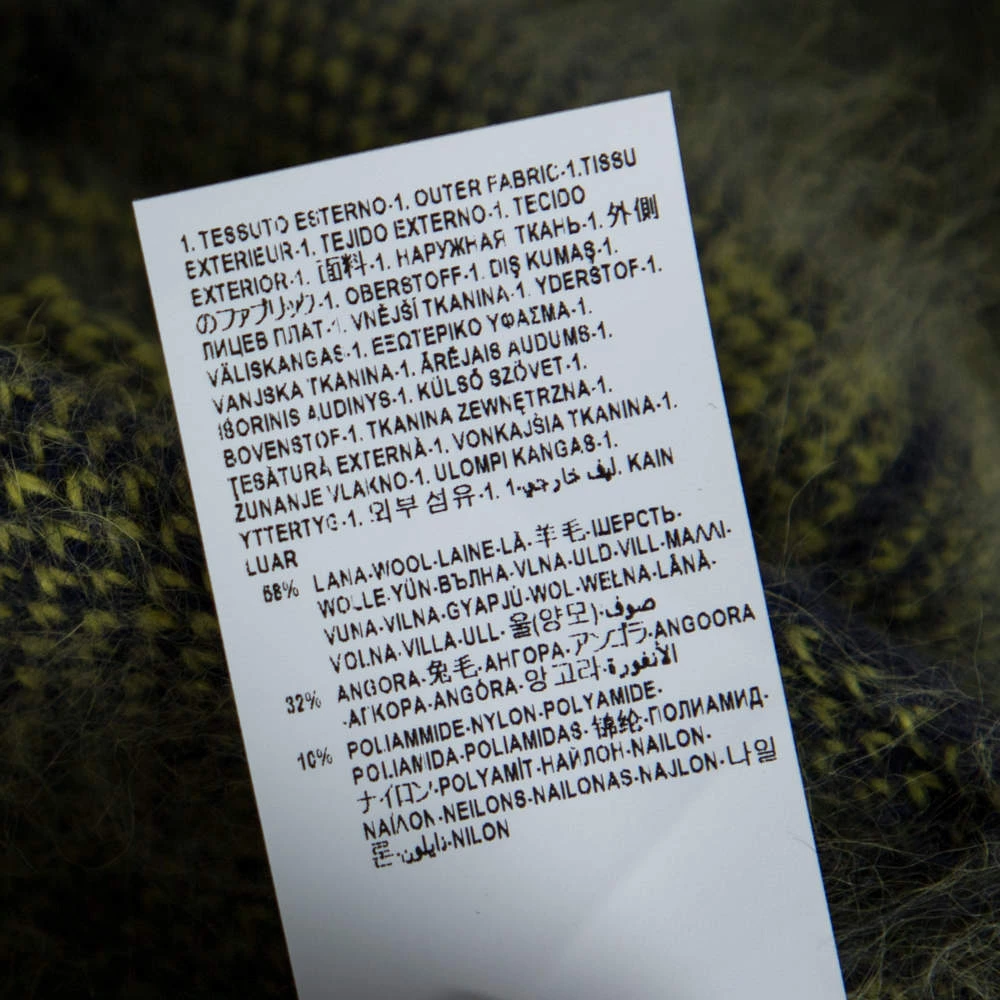 Versace Navy Blue Argyle Wool Knit Pencil Skirt M For Women - Image 7