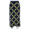 Versace Navy Blue Argyle Wool Knit Pencil Skirt M For Women