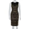 Versace Black Leather Metal Embellished Sheath Dress S For Women