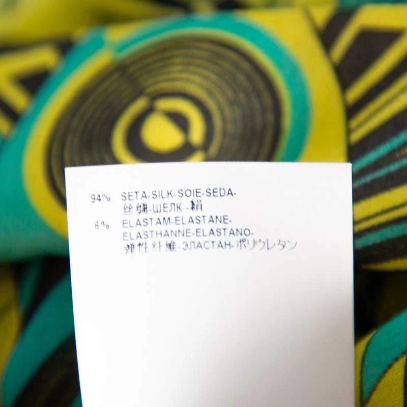 Versace Yellow Printed Silk Shirt & Cotton Mini Skirt Set S For Women - Image 9
