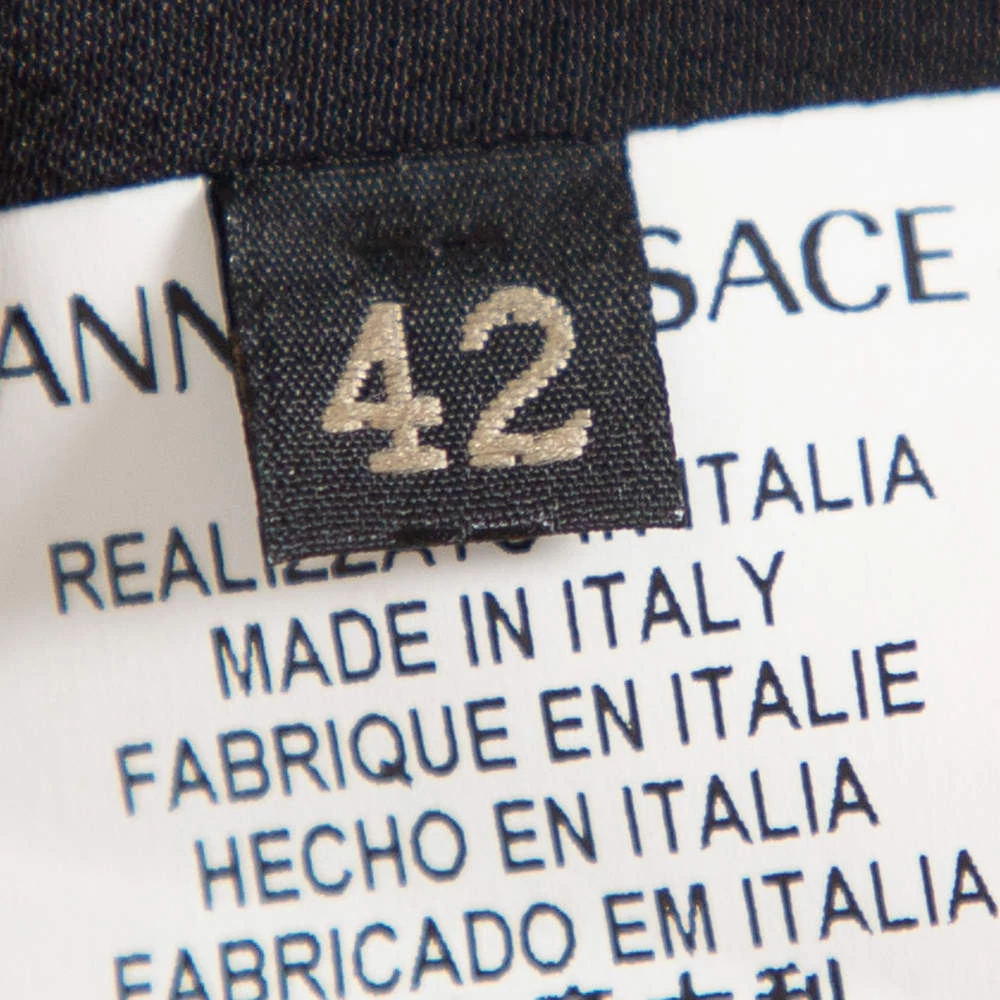 Versace Brown Animal And Baroque Print Velvet Sleeveless Sheath Dress M For Women - Image 6