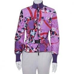 Versace Sport Multicolor Synthetic Quilted Bomber Jacket S For Women