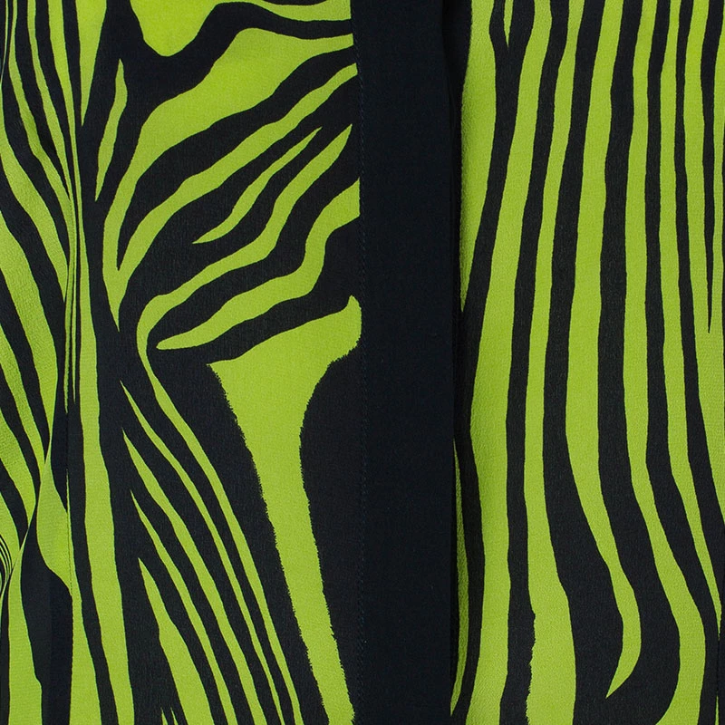 Versace Yellow Printed Chiffon Shirt M For Women - Image 7