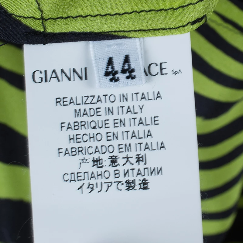 Versace Yellow Printed Chiffon Shirt M For Women - Image 9