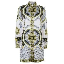 Versace Multicolor Silk Shirt Dress M For Women