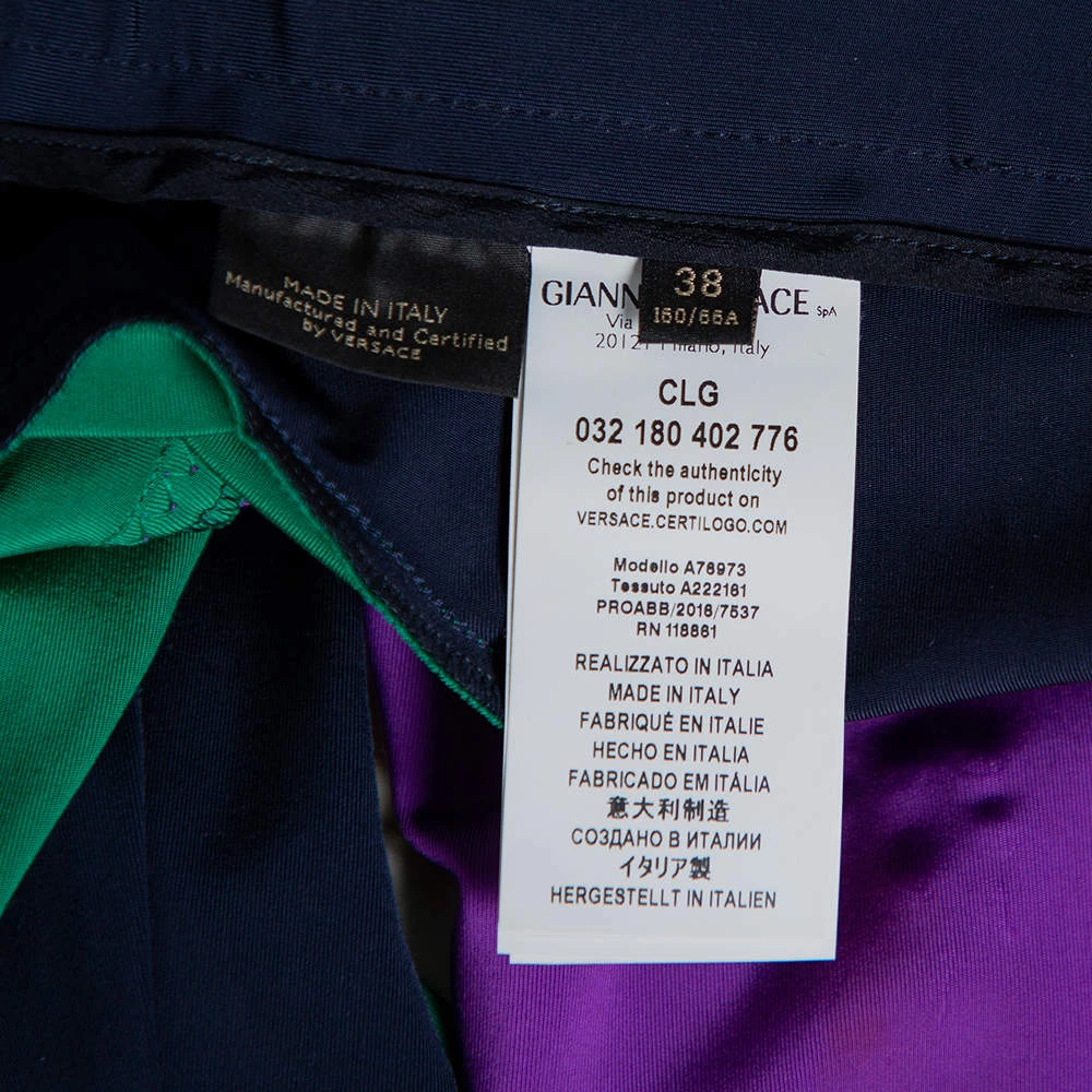 Versace Color Block Knit Zip Front Leggings S For Women - Image 5