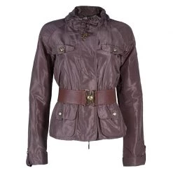 Versace Dusty Pink Technical Belted Jacket M For Women