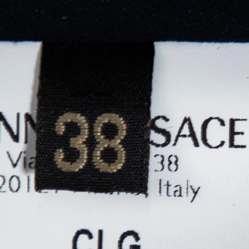 Versace Navy Blue & Pink Panelled Sheath Dress S For Women - Image 6