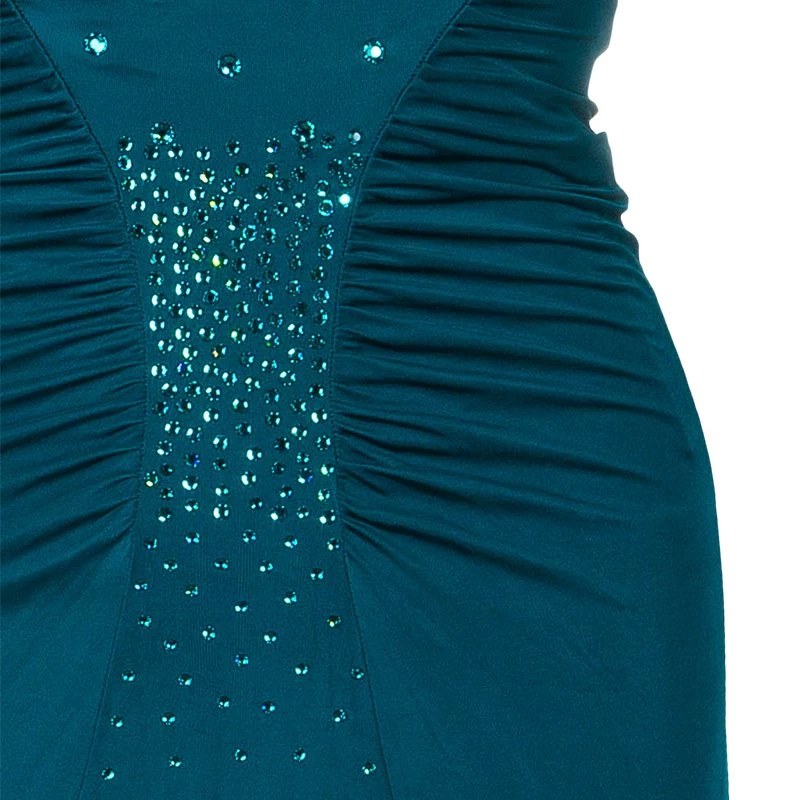 Versace Collection Teal Embellished Jersey Dress S For Women - Image 6