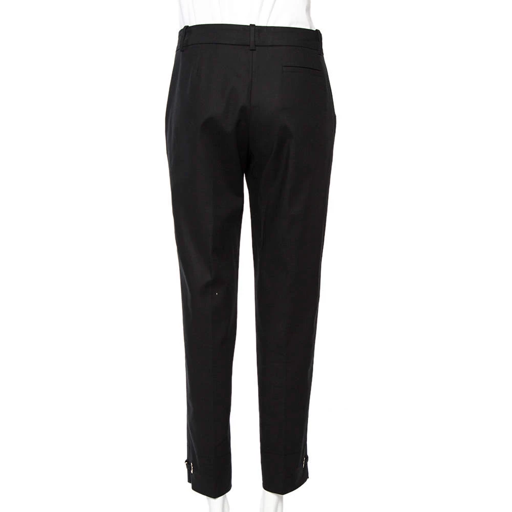Versace Black Cotton Gold Ankle Detail Formal Trousers L For Women - Image 3