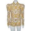 Versace White Baroque Printed Cotton Victorian Sleeve Detail Shirt M For Women