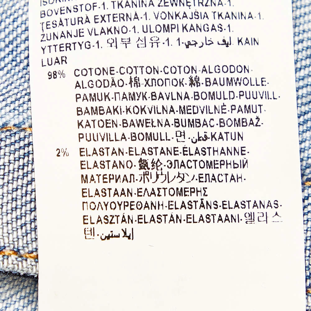 Versace Collection Blue Denim & Printed Synthetic Paneled Jacket M For Women - Image 6